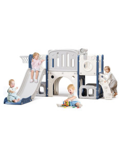 Tobogán 8 en 1 YUYUE para Niños Pequeños con Aro y Telescopio