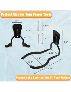 Soporte para Herramientas Eléctricas Juformin - 2 Piezas, Negro 2