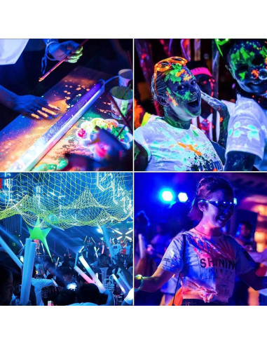 Paquete de 2 luces LED negras 100W IP66 XYCN para fiestas