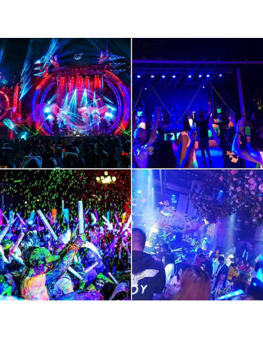 Paquete de 2 luces LED negras 100W IP66 XYCN para fiestas