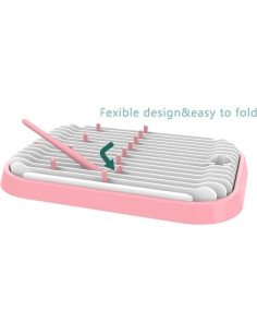 Escurridor de Botellas para Bebés Altibrant Rosa Plegable 12 Botellas 2