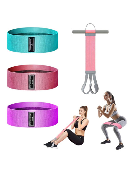 Banda de Resistencia de Tela Ocdin Set de 4 para Yoga