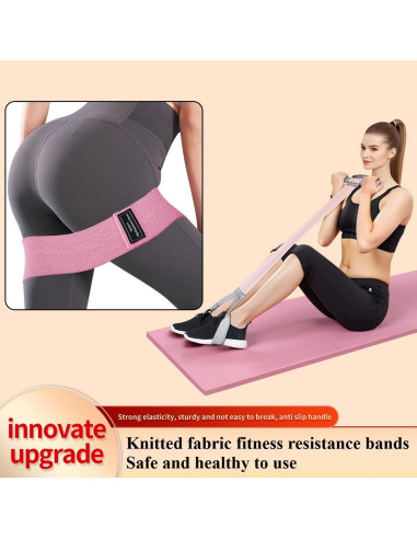 Banda de Resistencia de Tela Ocdin Set de 4 para Yoga