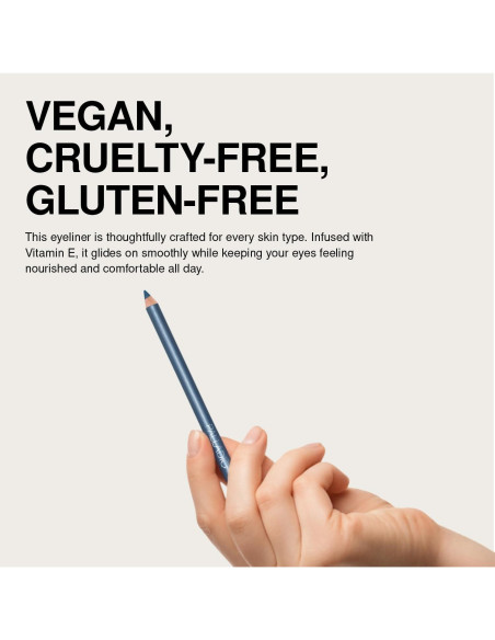 Eyeliner de Madera Palladio Negro, Aplicación Fácil, Larga Duración