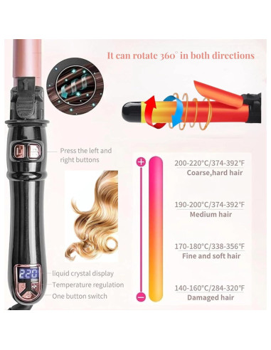 Varita de Rizado Automática Adarados Q8 28mm Pantalla LED