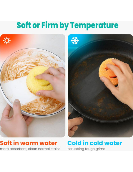 Esponjas de Fregar HELIME NewSmile 3P, A Prueba de Rayones