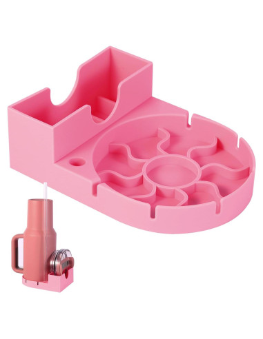Soporte Secado Botellas Silicona Grado Alimenticio Rosa