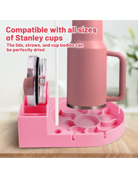 Soporte Secado Botellas Silicona Grado Alimenticio Rosa