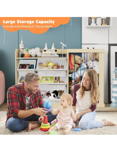 Organizador de Juguetes HedoAjim con 6 Contenedores Extraíbles