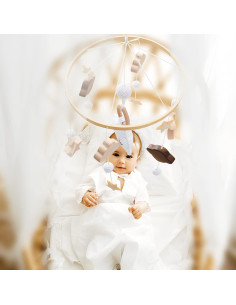 Móvil para Cuna Promise Babe de Madera y Lana, 30x10 cm 2