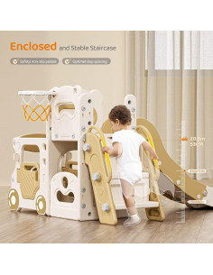 Tobogán 5 en 1 Lischwert para Niños Pequeños Beige 2