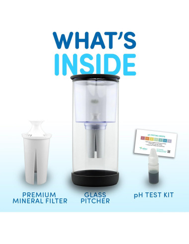Jarra de vidrio Vitev con filtro mineral pH 8.5-9.5 1.36 kg