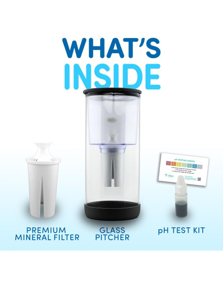 Jarra de vidrio Vitev con filtro mineral pH 8.5-9.5 1.36 kg