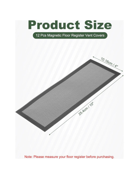 Cubiertas Magnéticas para Ventilación de Piso YOKIVE 12 Pcs 25.4x10.2cm