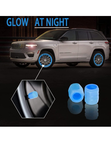 Tapas de Válvula Brillantes SISUJA 20Pcs Verde para Autos