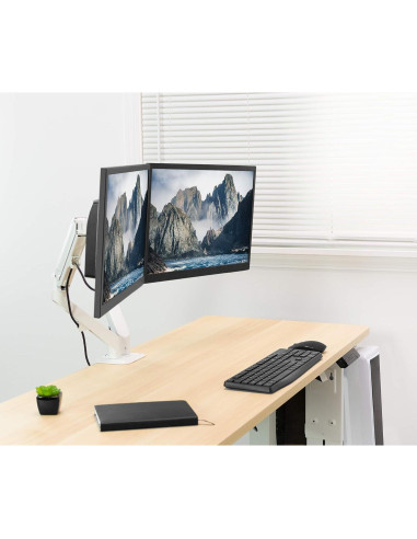 Soporte Articulado Doble Monitor VIVO STAND-V102OW Blanco