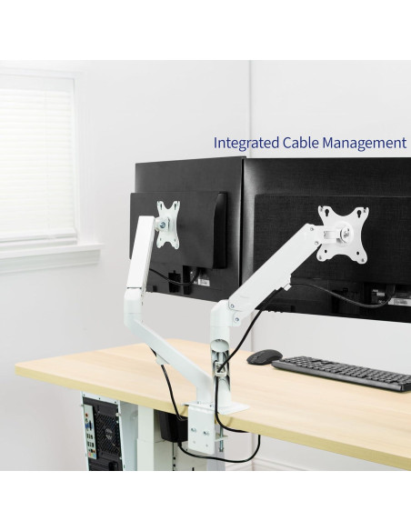 Soporte Articulado Doble Monitor VIVO STAND-V102OW Blanco