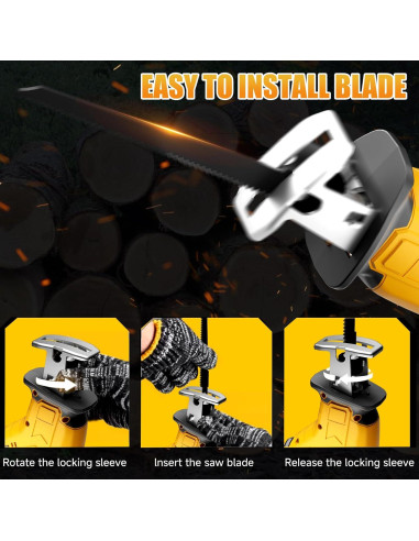 Sierra Recíproca Inalámbrica Wellanpower 20V 3500 SPM con 4 Cuchillas