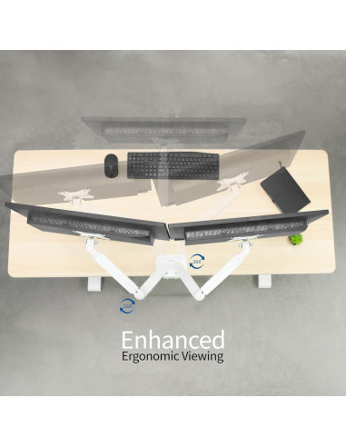 Soporte Articulado Doble Monitor VIVO STAND-V102OW Blanco