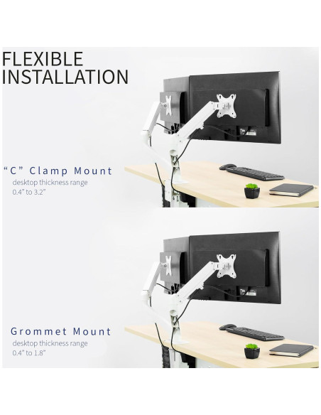 Soporte Articulado Doble Monitor VIVO STAND-V102OW Blanco