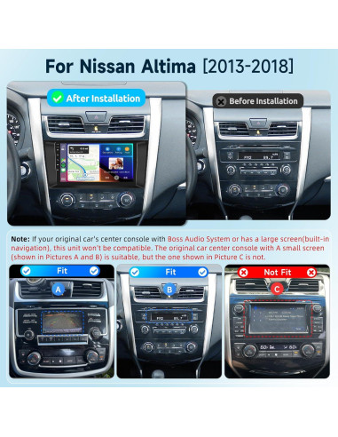Estéreo de Radio Podofo para Nissan Altima 2013-2018 9"