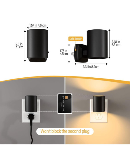 Luz Nocturna NOVELUX 2700K con Sensor Crepúsculo 2 Paquete