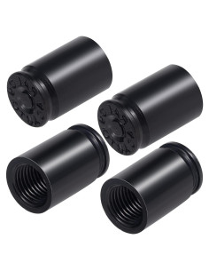 Tapas de Válvula en Forma de Bala PAGOW - 4 Pcs Aluminio Negro