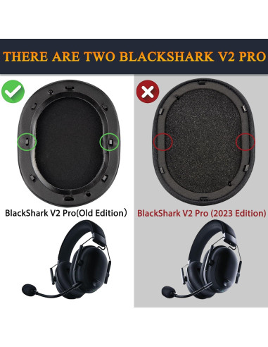Almohadillas de Gel Refrigerante SOULWIT para Razer BlackShark V2 - Negro