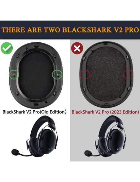 Almohadillas de Gel Refrigerante SOULWIT para Razer BlackShark V2 - Negro