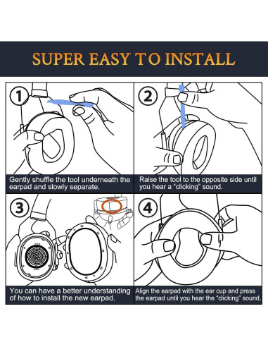 Almohadillas de Gel Refrigerante SOULWIT para Razer BlackShark V2 - Negro