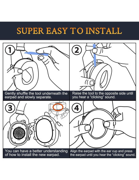 Almohadillas de Gel Refrigerante SOULWIT para Razer BlackShark V2 - Negro