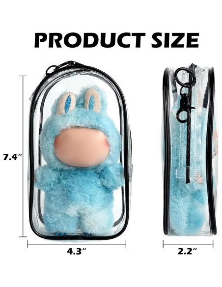 Funda Protectora de PVC para Muñeca Labubu 17cm Negra