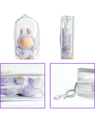 Funda Protectora de PVC para Muñeca Labubu 17cm Negra