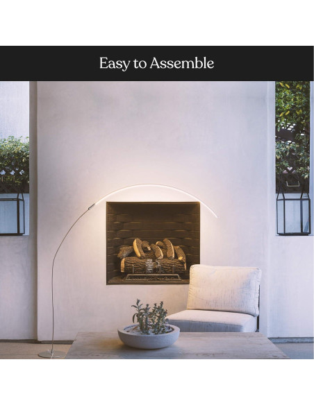 Lámpara de Pie Brightech Sparq Arc Plata 850 Lúmenes Regulable