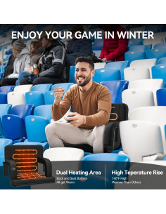 Silla de Estadio Calentada Huskfirm con Respaldo y 3 Modos de Calor 2
