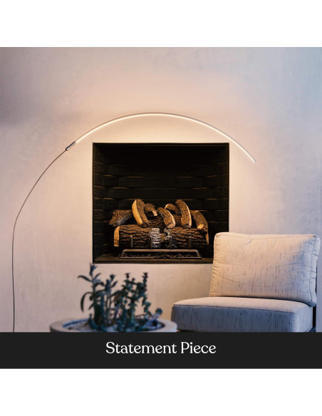 Lámpara de Pie Brightech Sparq Arc Plata 850 Lúmenes Regulable