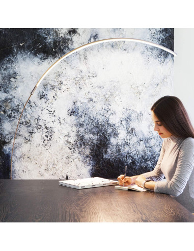 Lámpara de Pie Brightech Sparq Arc Plata 850 Lúmenes Regulable