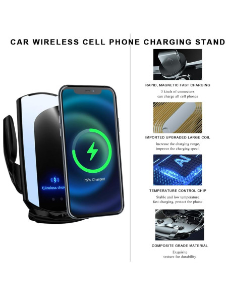 Cargador Inalámbrico para Automóvil MUQIDA 15W con Soporte