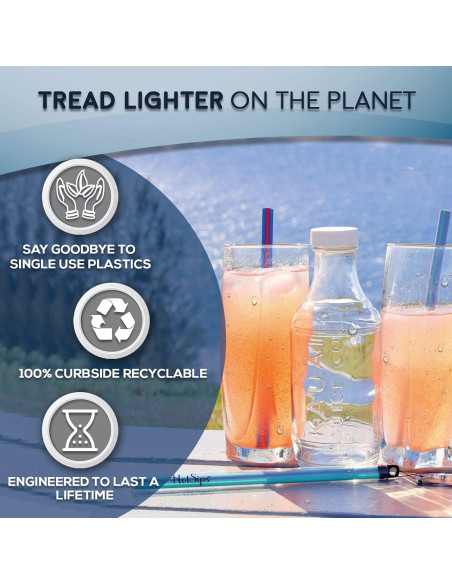 Popotes Reutilizables HotSips con Estuche de Viaje 24.1 cm