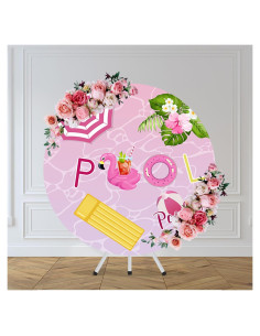 Fondo Redondo de Fiesta CHNYWORK 0.91m Tropical con Flamencos