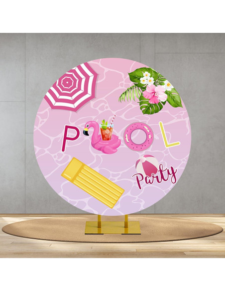 Fondo Redondo de Fiesta CHNYWORK 0.91m Tropical con Flamencos