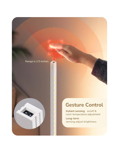 Lámpara de Pie LED EDISHINE HFLCC1A Regulable 12W Blanca