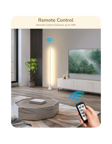 Lámpara de Pie LED EDISHINE HFLCC1A Regulable 12W Blanca