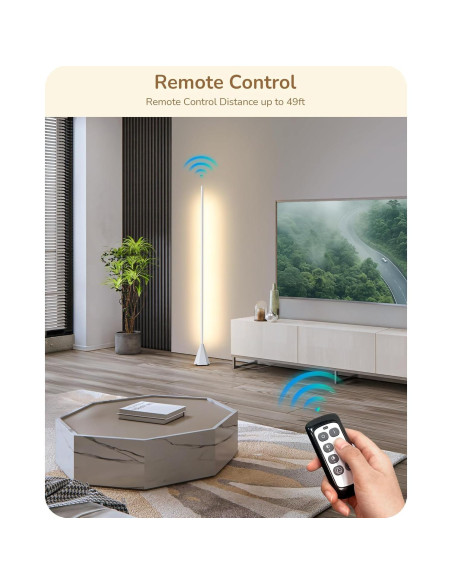 Lámpara de Pie LED EDISHINE HFLCC1A Regulable 12W Blanca