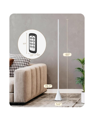 Lámpara de Pie LED EDISHINE HFLCC1A Regulable 12W Blanca