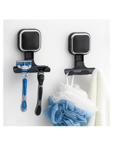 Soporte de Ventosa TAILI para Afeitadora y Toallas, Negro