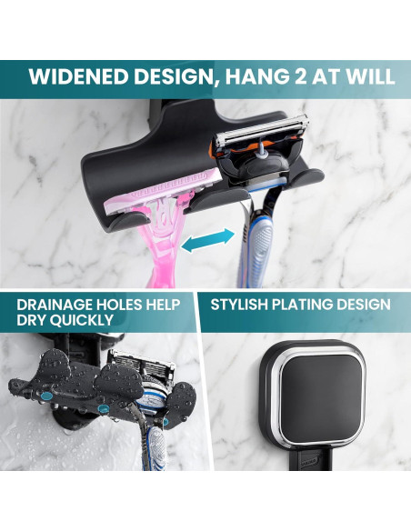 Soporte de Ventosa TAILI para Afeitadora y Toallas, Negro