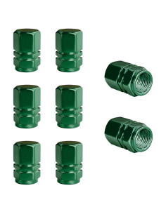 8 Tapas de Válvula de Neumático Wevdn Aluminio Verde
