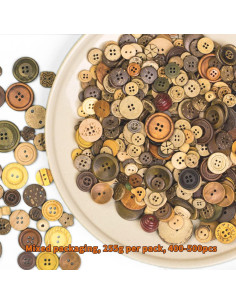 Botones de Madera Mixtos 400PCS para Manualidades DIY - Ijonie 2