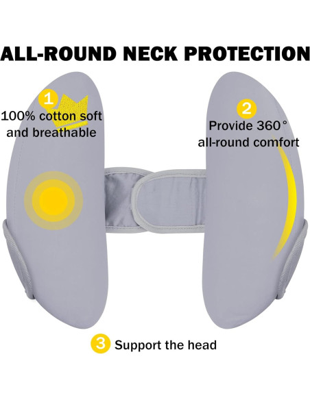 Soporte de Cabeza para Silla de Auto Bebé Gris Ajustable